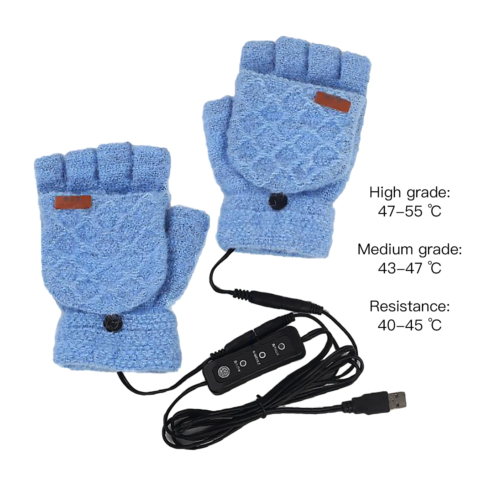 

Glove Heated Gloves Heating Gloves USB Heated Gloves Knitting Gloves Half Fingers Warmer Electric USB Knitted Winter Gloves
