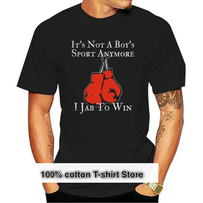 

Men tshirt Girl Women Box Boxing Jab To Win Tshirt Novelty Distressed cool women T-Shirt tees top