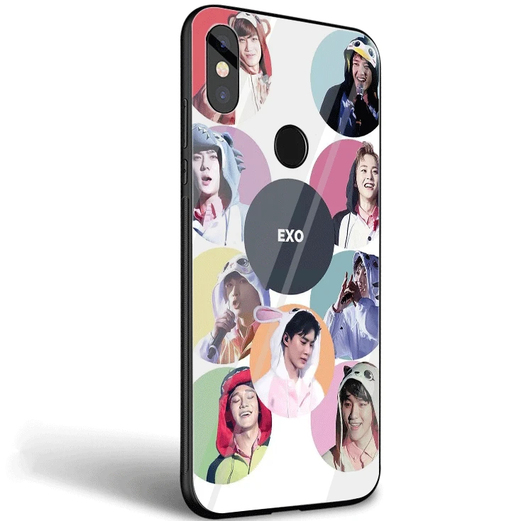 Mobile Phone Case Glass For Xiaomi Mi 8 Lite A1 A2 9 Redmi Note 5 6 7 Pro 6A 4X F1 Cover EXO |