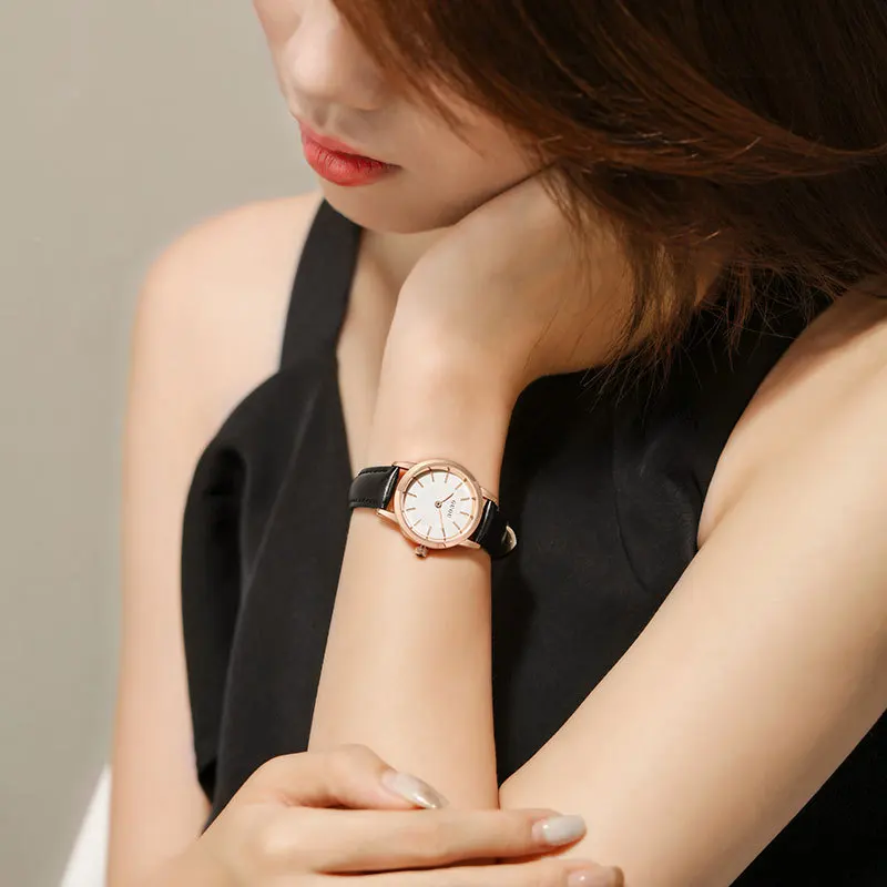 

Ladies Watch New Simple Fashion Temperament Small Disc Compact Belt Watch Waterproof Quartz Watch Women
