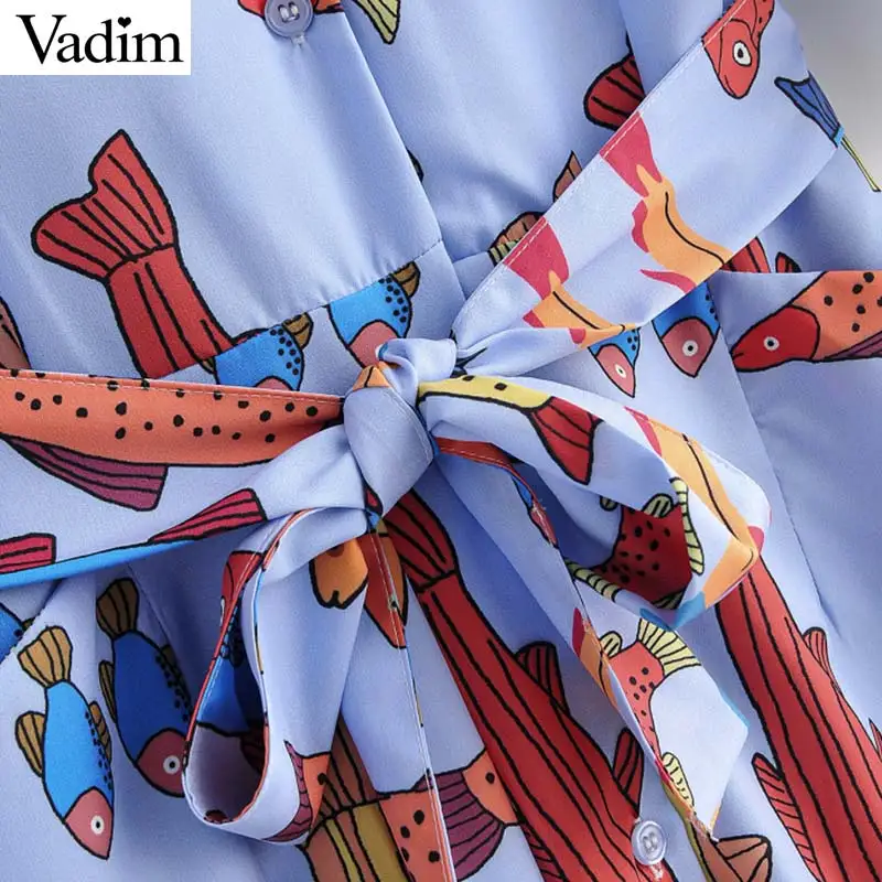 Vadim женское стильное мини платье с животным узором рукав три четверти галстук