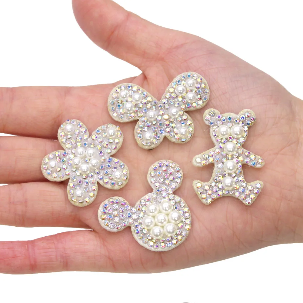 Нашивки AB Стразы Цветок/корона/бабочка/банты/Аппликация в форме сердца для