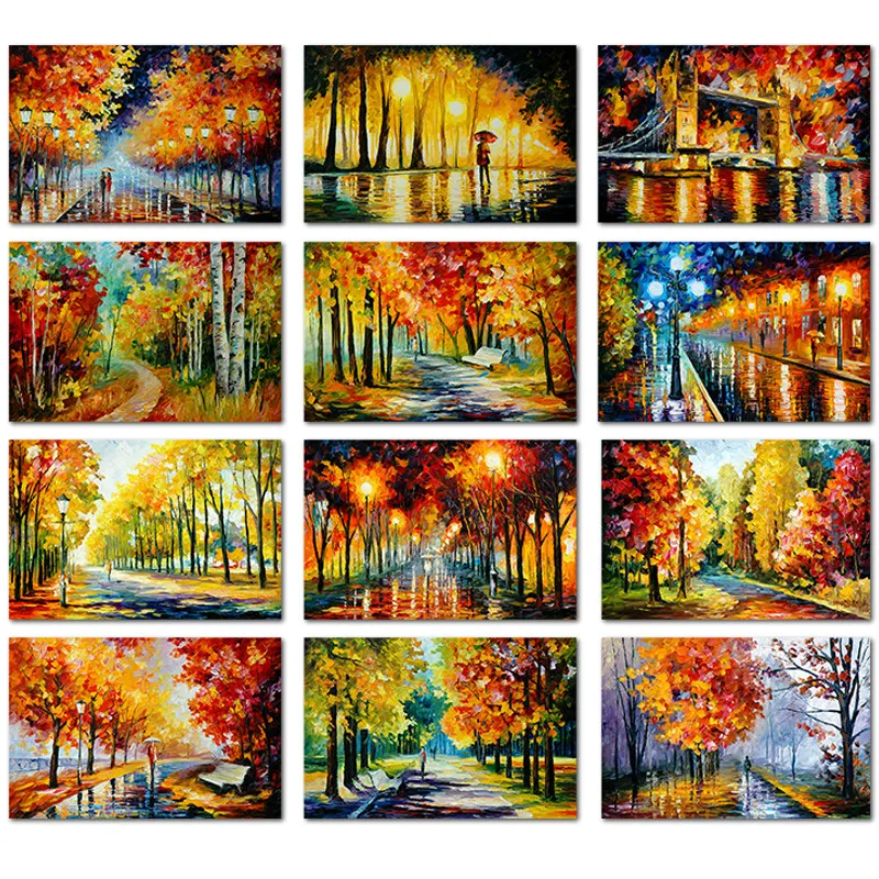 Красочное дерево холст картины печатные плакаты абстрактные романтические