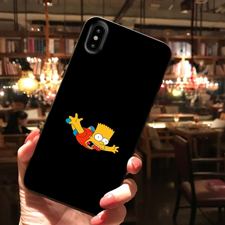 12140 Homer J. Simpson Черный силиконовый чехол для телефона iPhone X XR XS Max 11 11Pro Max 6s 7 8 Plus Барт Симпсон Забавный мультяшный чехол - Цвет: 12140