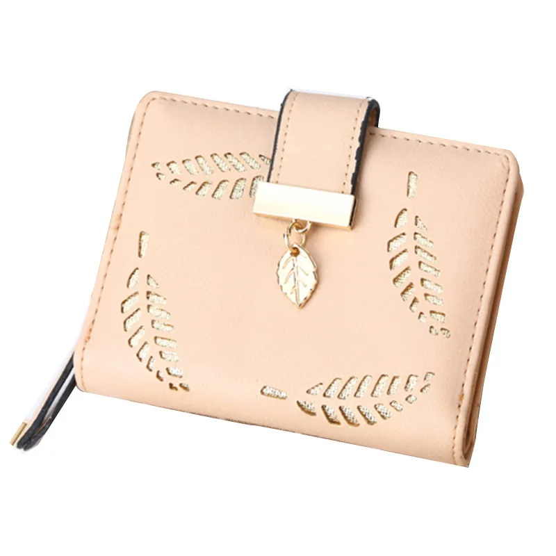 

Women Wallet Fashion Purse Female Short Wallets Hollow Leaf Pouch Handbag For Women Coin PU Leather Purses Card Holder Carteira