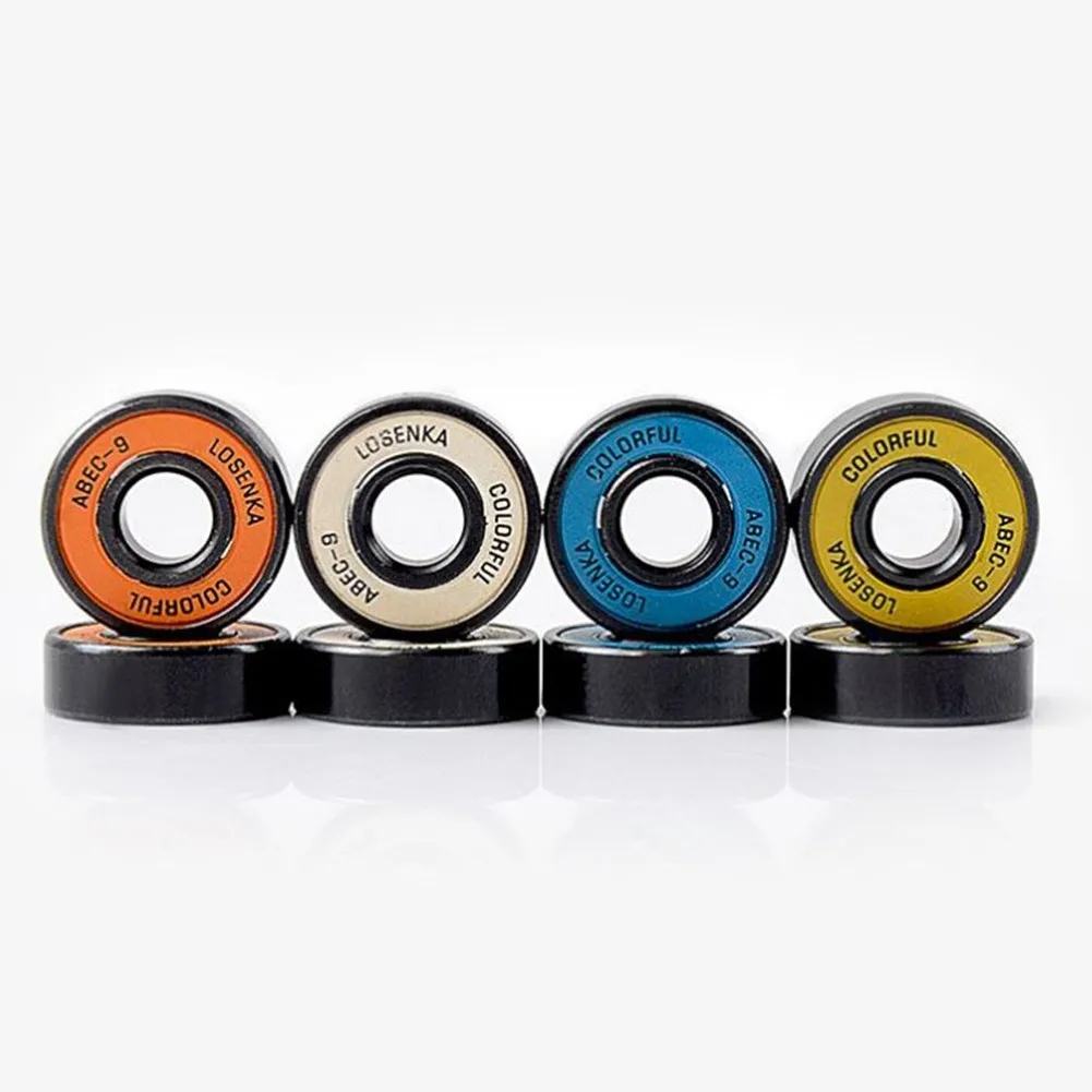 

8Pcs ABEC9 Skateboard Bearing Chrome Steel Colorful Longboard Wheel Bearings With Sleeve Professional Speed Kit Accessories