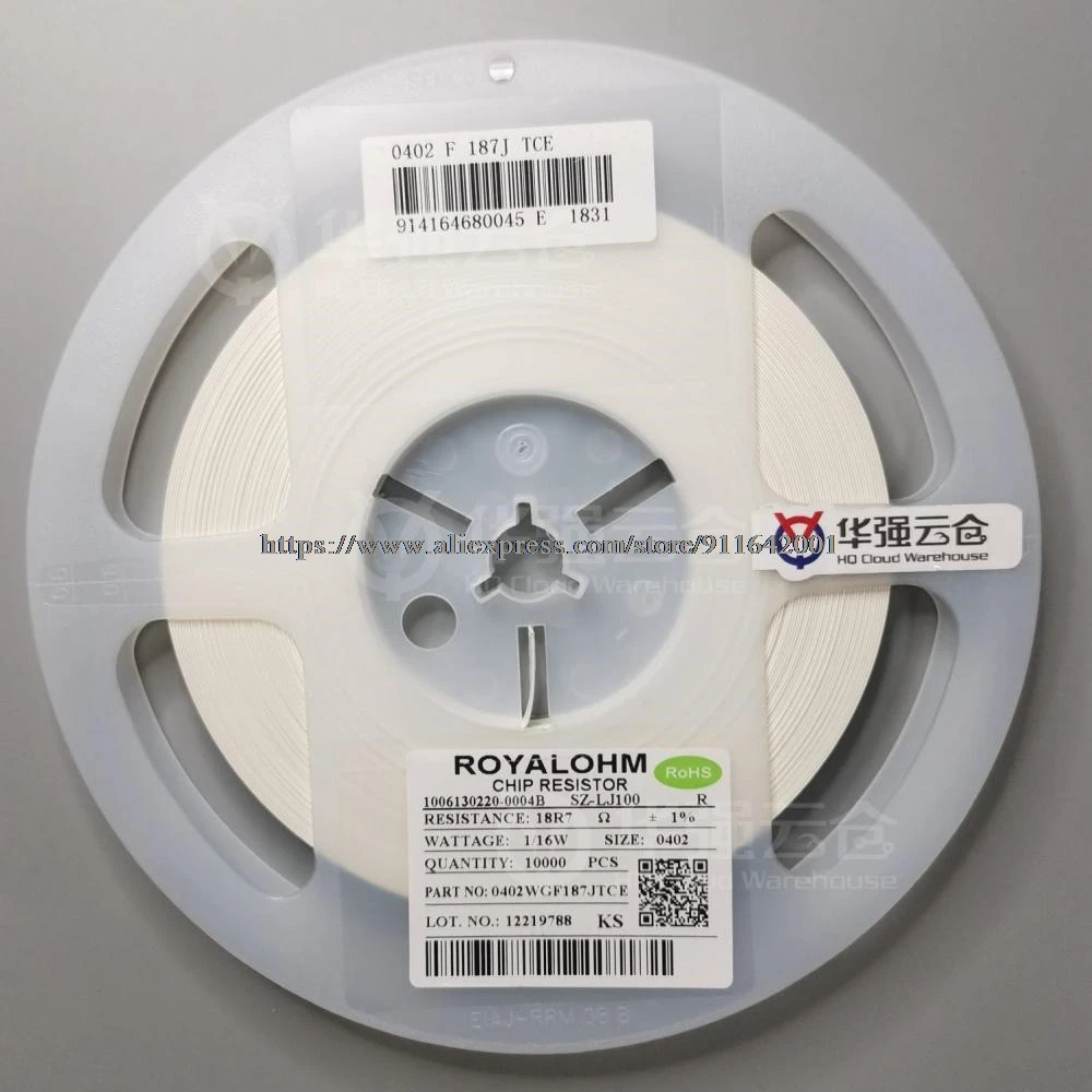 10000 шт. 0402WGF187JTCE 0402 18.7R 1% 1/16 Вт SMD чиповый резистор|Адаптеры AC/DC| |
