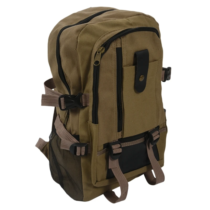 Мужской холщовый ретро рюкзак цвета хаки для отдыха и туризма|Мужские рюкзаки| |