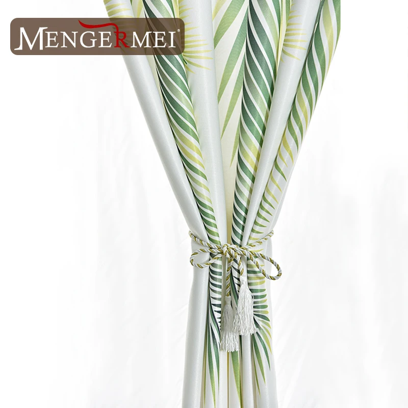 MENERMEI зеленый черный листья занавески для душа растения Ванная комната