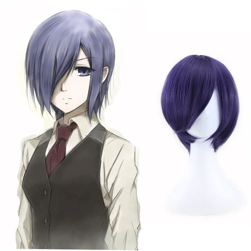 

Tokyo Ghoul Touka Kirishima Wig Kirishima Toka Women Short Synthetic Hair + Wig Cap Halloween Party Cosplay Costume