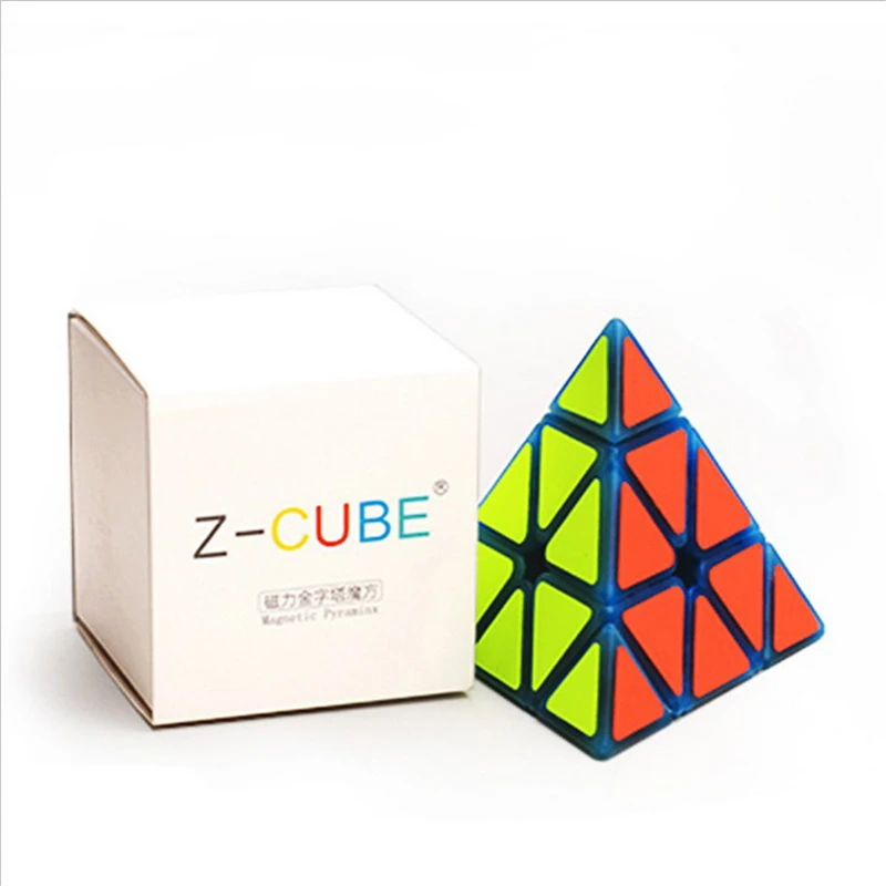 Магнитная Пирамида Z CUBE 3x3x3 магический куб без наклеек черный пазл игрушка для