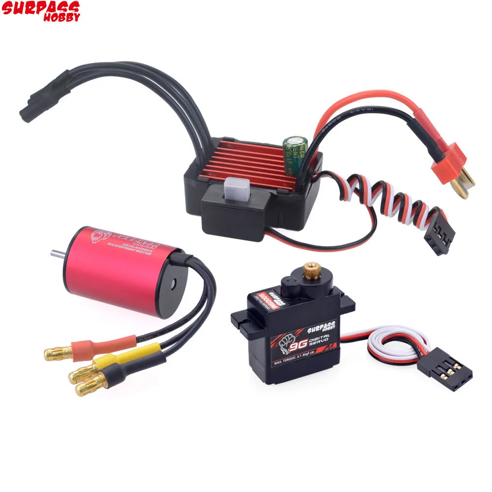 Водонепроницаемый бесщеточный двигатель SURPASSHOBBY Combo 2030 6500KV 2S с ESC 25A + S0009M 9G