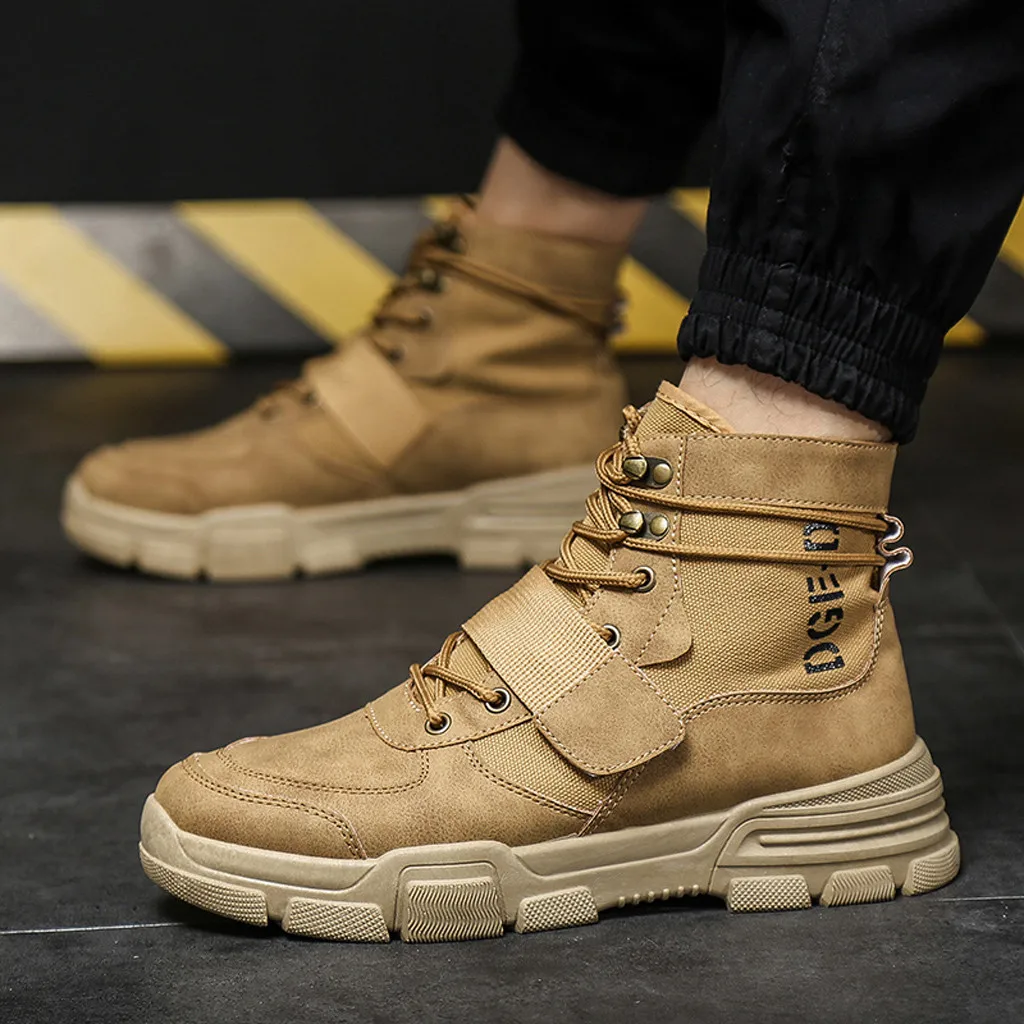 

2019 New Boots for Men High Quality Male Winter Warm Shoes Fashion Men's Lace Up Versatile Wear-Resistance Ankle Boots