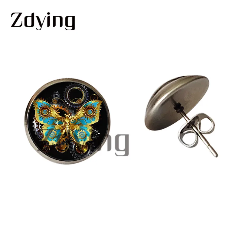 Женские и мужские серьги-гвоздики в стиле стимпанк | Украшения аксессуары