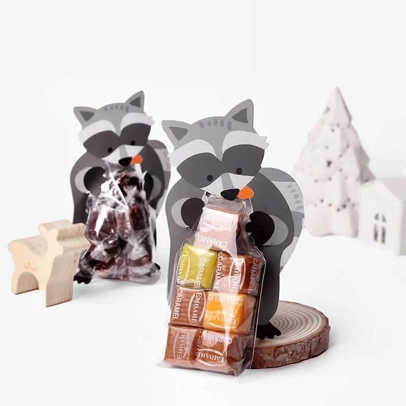 10 шт./лот милые животные медведь кролик коала сумка для конфет вечеринки в честь