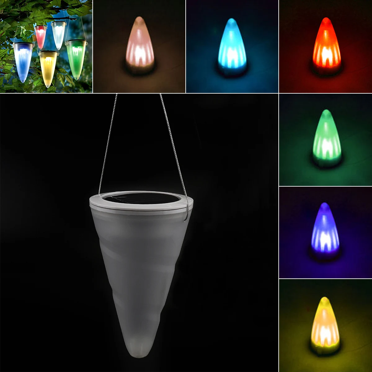 Светодиодный светильник на солнечной батарее подвесной для дерева газон