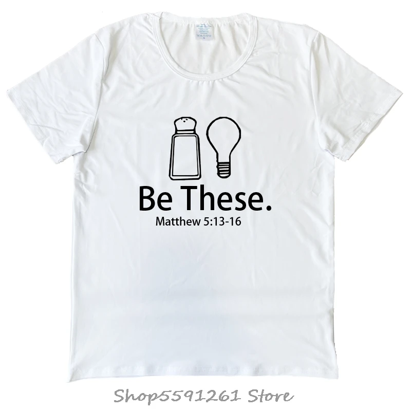 Быть эти соль и перец светильник христианской Matthew 513 16 T Рубашка летняя Для мужчин