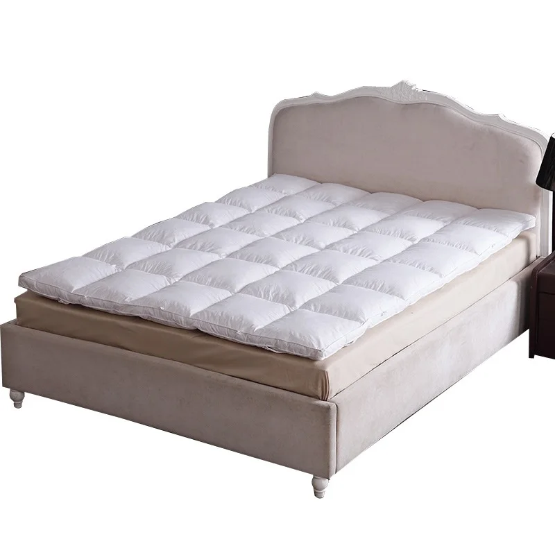 

100% Cotton 400TC Double Layers Mattress 100% White Duck Down Goose Feather Filler Bed Mat