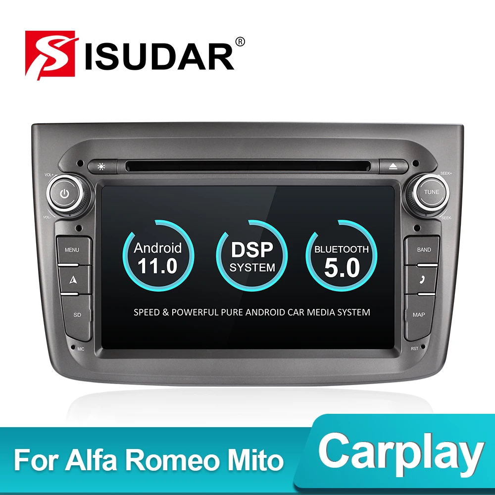 

Автомобильный мультимедийный плеер Isudar PX6 1 Din Android 11 для Alfa Romeo Mito 2008- CANBUS автомобильное радио Hexa Core Видео DVD GPS система DVR