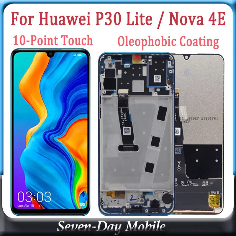 ЖК дисплей для Huawei P30 Lite с сенсорным экраном дигитайзер сборка Nova 4e MAR LX1 LX2 AL01