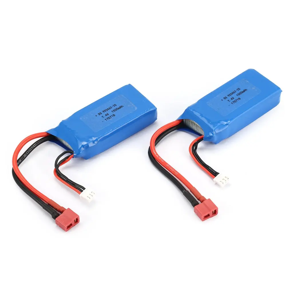 Горячая 2 шт 7 4 V 1500mAh 25C 2S Lipo батарея T вилка перезаряжаемая часть для Wltoys 12423 12428 RC