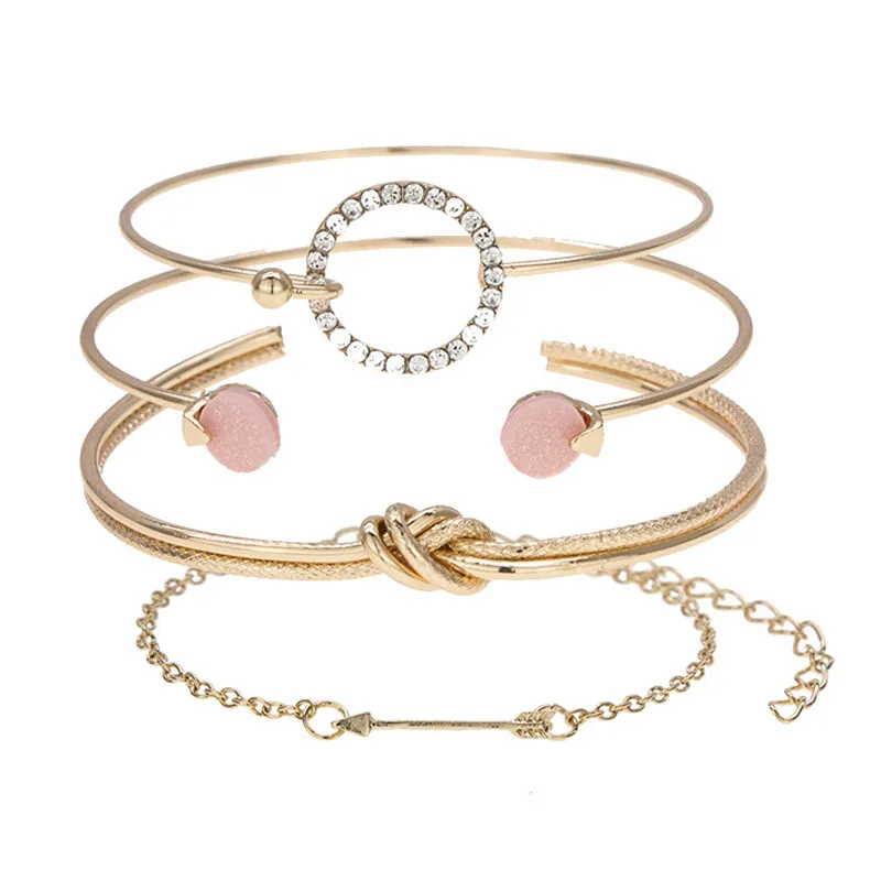 Очаровательные Романтические Розовые Кристальные открытые манжеты PICKYZ 4