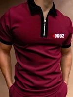 mens polo shirts short sleeve summer 2021 casual turn down collar zipper solid daily short sleeve tops mens streetwear