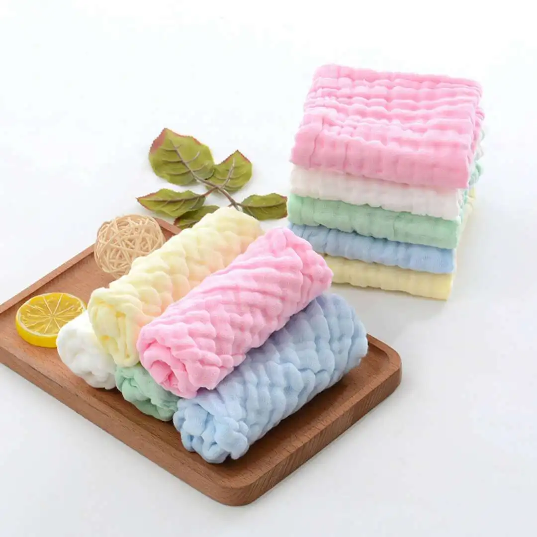 

1pcs /lot Muslin 6 layers Cotton Soft Baby Towels Baby Face Towel Handkerchief Bathing Feeding Face Washcloth Wipe burp cloths