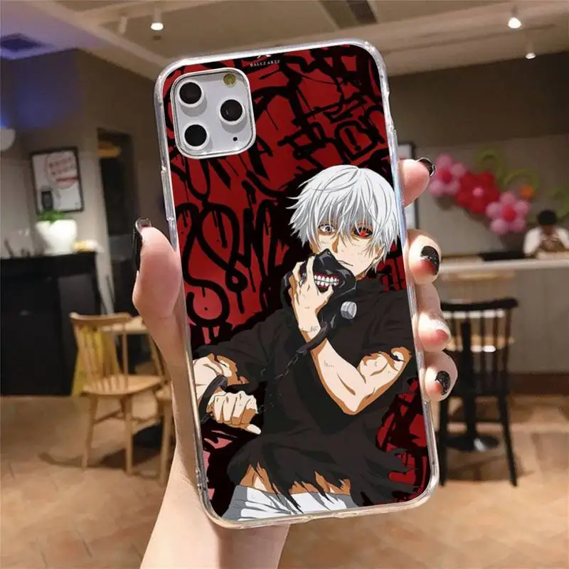 

Anime Tokyo Ghoul Phone Case Transparent for iPhone 6 7 8 11 12 s mini pro X XS XR MAX Plus cover funda shell