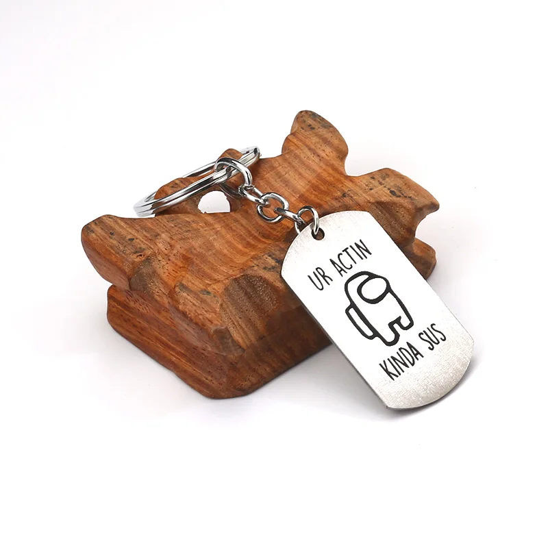 

Game Among Us Keychain Cartoon Key Chain Women Pendant Key Ring Key Holder Fashion Stainless Steel Brelok