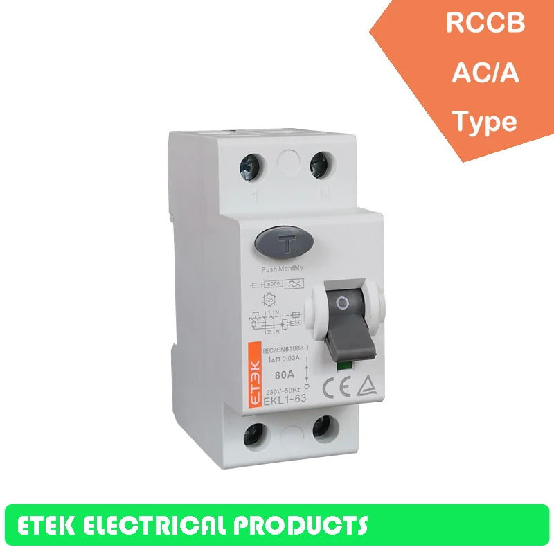 RCCB EKL1 63 Американская классификация проводов 2р 300MA переменного тока Тип 230/240V ~ 50
