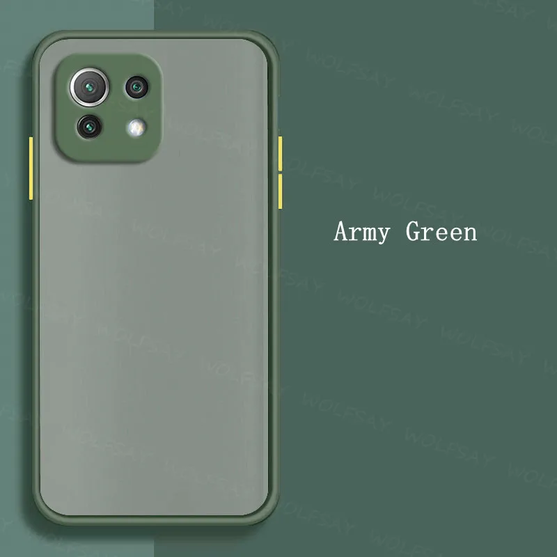 For Xiaomi Mi 11 Lite Case for Xiaomi Mi 11 Lite Cover Silicone Matte Translucent Shockproof Bumper Case For Mi 11 Lite Fundas