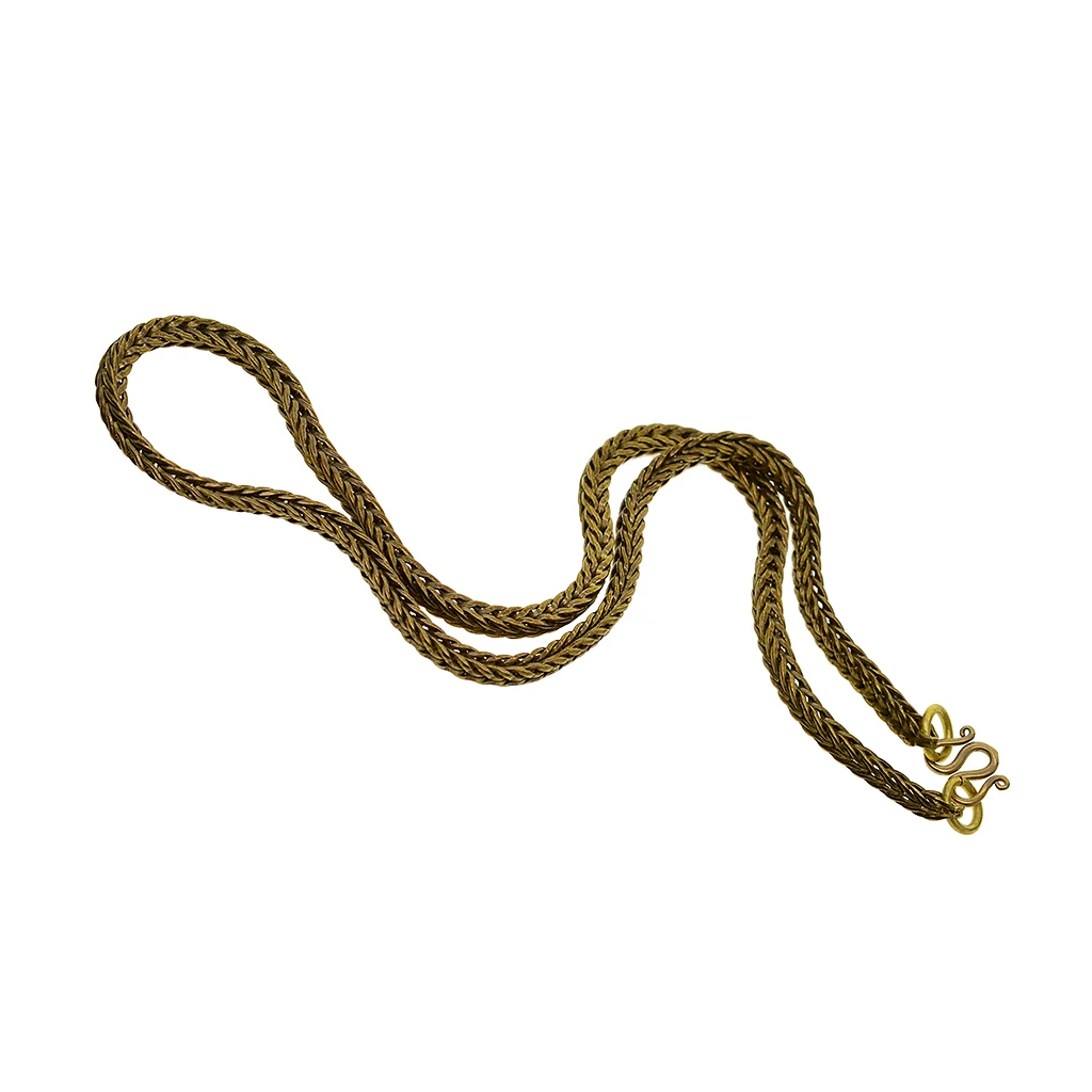 Цепочка-чокер с квадратным плетением чокер из тонкой твердой латуни в стиле