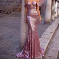 2020new long mermaid african prom dresses off the shoulder evening dress plus size long sequined sexy prom party gowns