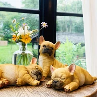 nordic resin dog crafts french bulldog puppy statue living room ornaments home entrance wine cabinet office decors animal decor