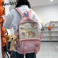 baowomen backpack women large capacity ins simple school bags for teens girls female korean harajuku school student bookbag