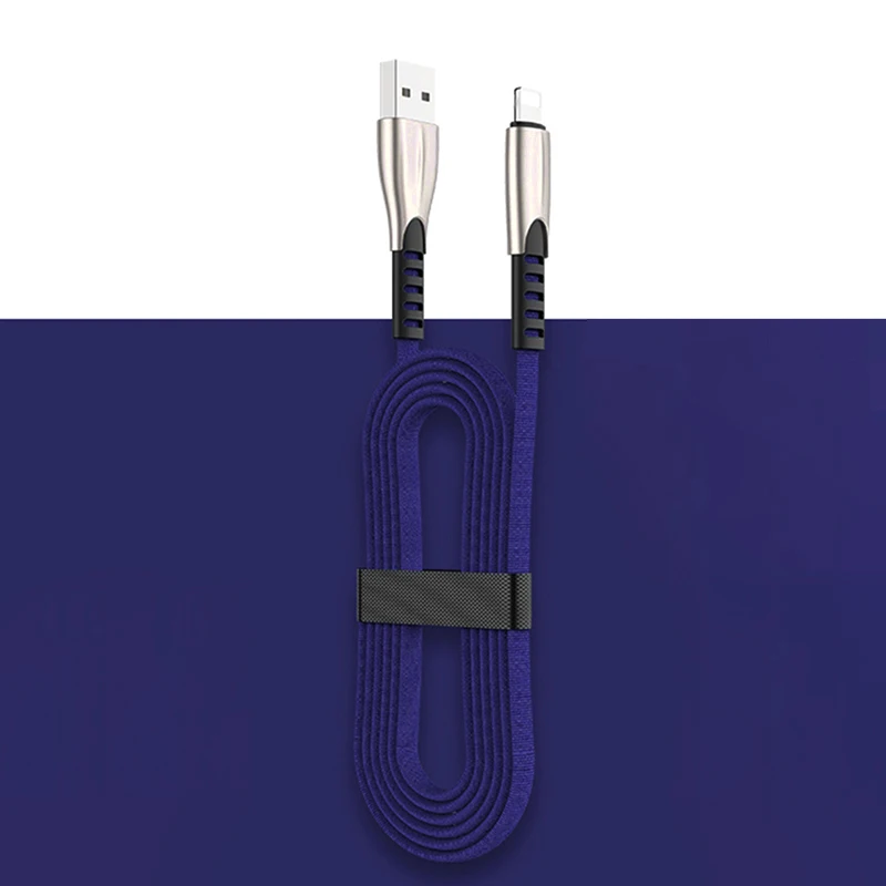 Синий Для iPhone XS Max XR X 8, 7, 6, 6S 5S iPad USB кабель 3A, ВЫСОКАЯ ЧЁТКОСТЬ, быстро заряжающийся мобильный телефонный кабель с разъемом 8 Pin, Зарядное устройство длинный шнур 0,5 м/1 м/2 м/3 м - Цвет: Синий