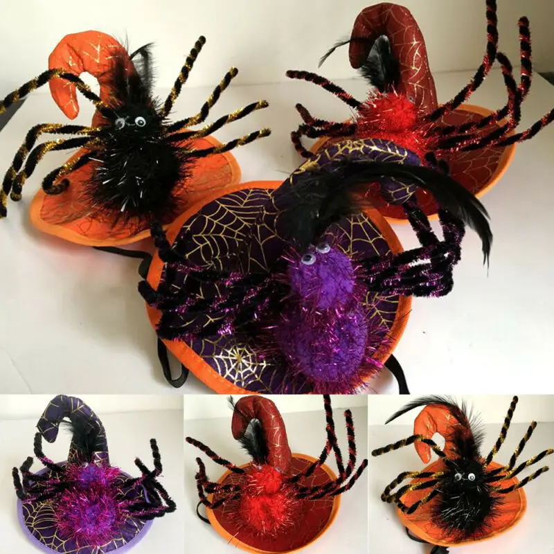 Pet Хэллоуин Волшебные костюмы паук Тыква шапка для косплея Собака Кошка ведьма