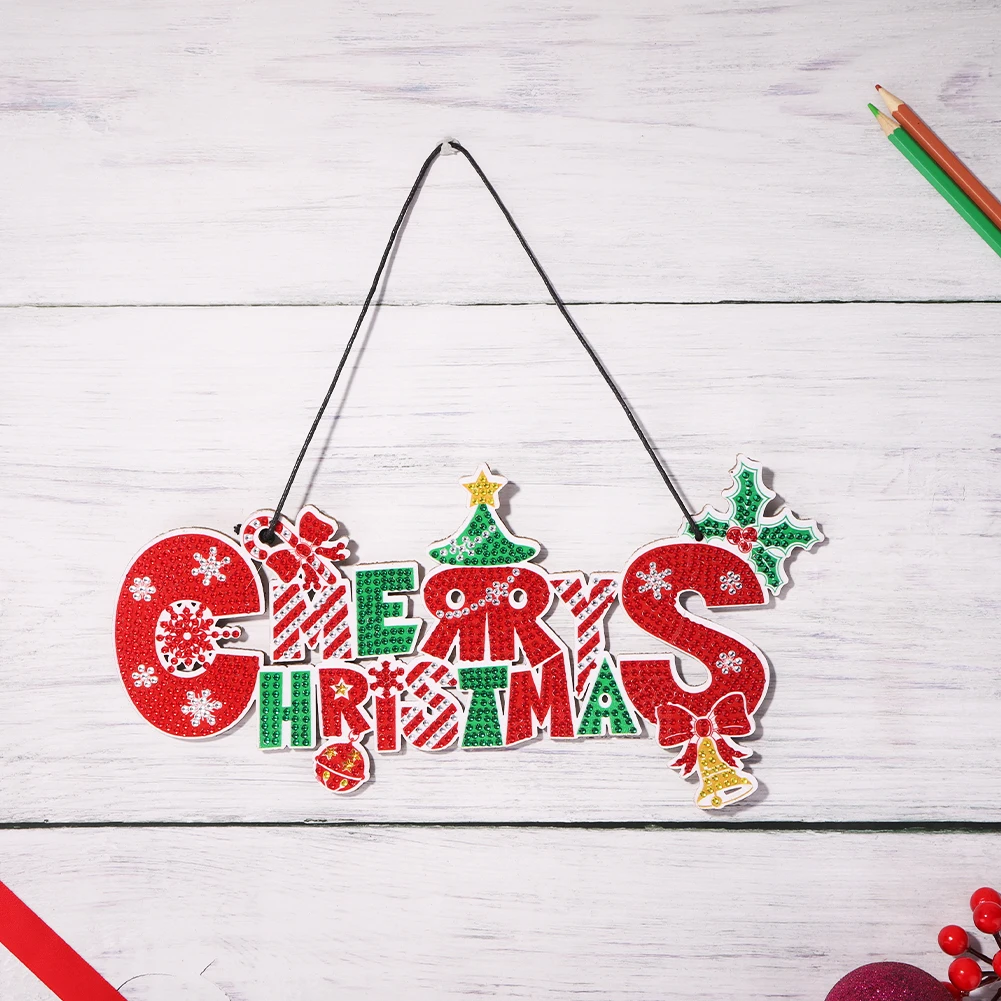 

Christmas DIY Diamond Mosaic Pendant Christmas Tree Hanging Pendant for Home Window Holiday Atmosphere Party Ornament