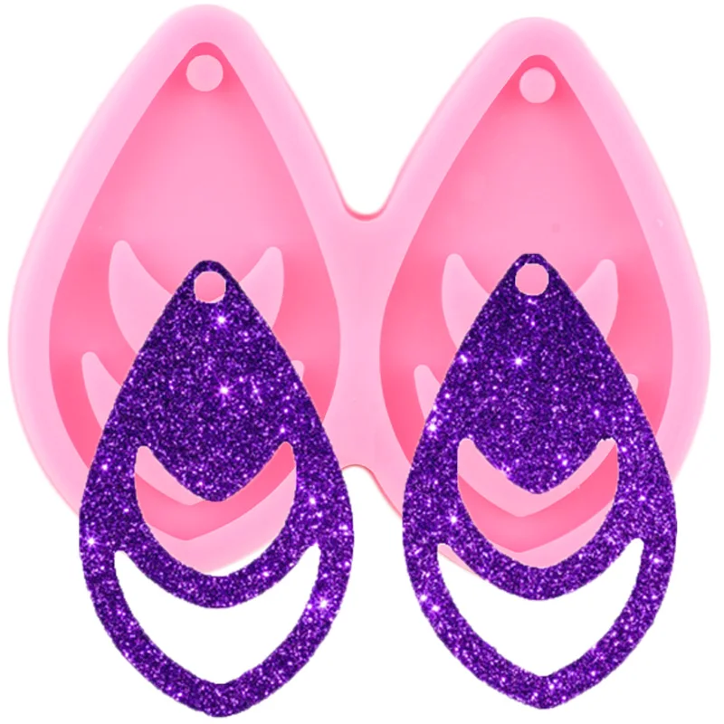 

Блестящая силиконовая форма в форме капли воды, форма для сережек из эпоксидной смолы, цепочки для ключей, модные украшения, подвески «сдела...