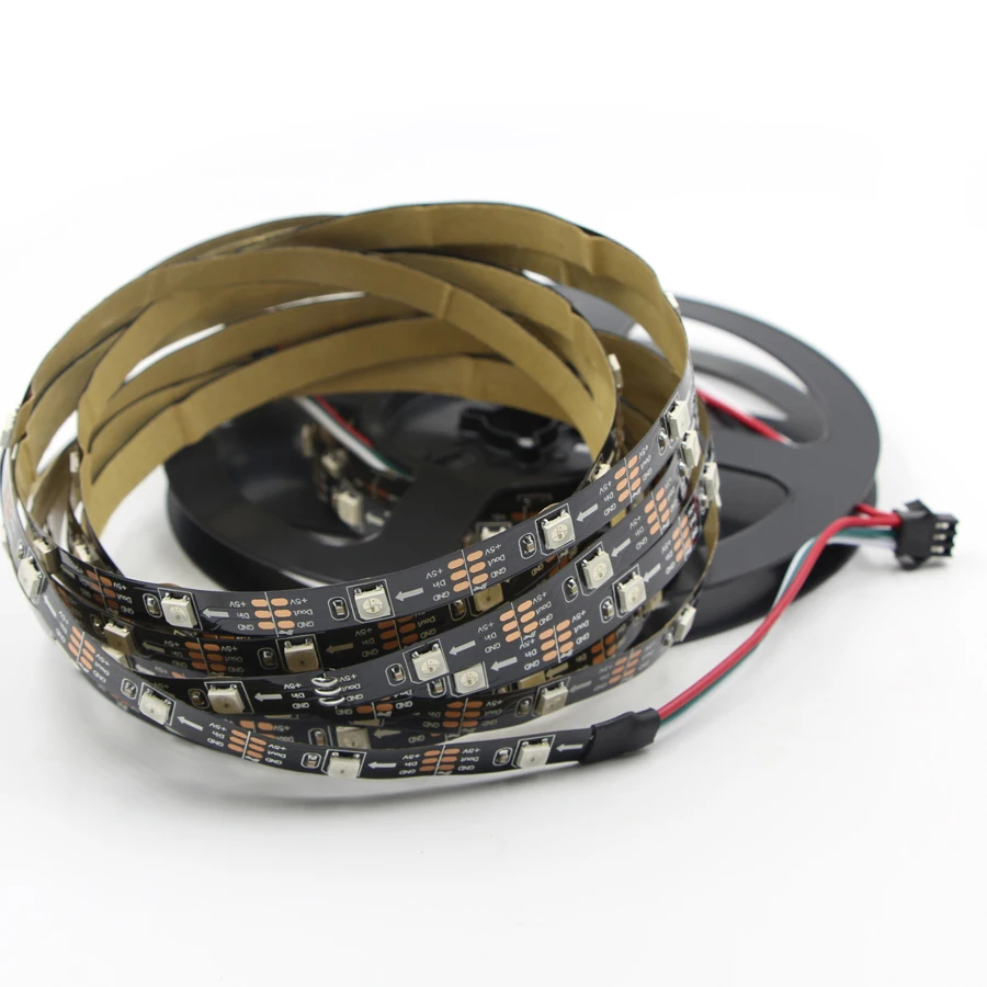 WS2812B WS2812 RGB светодиодный светильник водонепроницаемый индивидуально адресуемый умный RGB светодиодный светильник для украшения дома Рождество 1 м-5 м