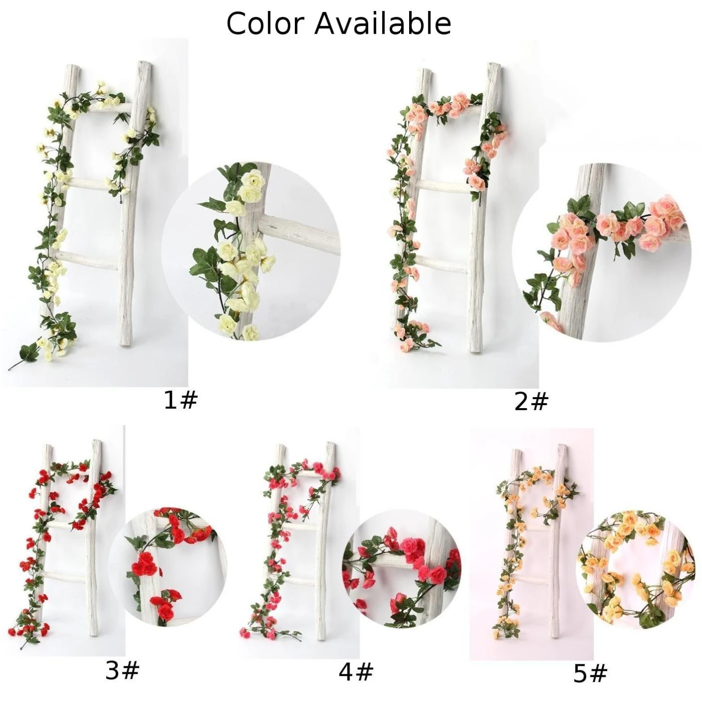 

1x Artificial Flowers 1.7m Rose Vine Artificial Flower Decoration Flower Vine 45 Small Roses High Quality