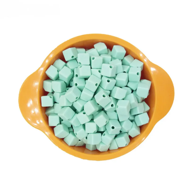 10 шт кубические силиконовые бусины Детские Прорезыватели/соски цепи BPA бесплатно