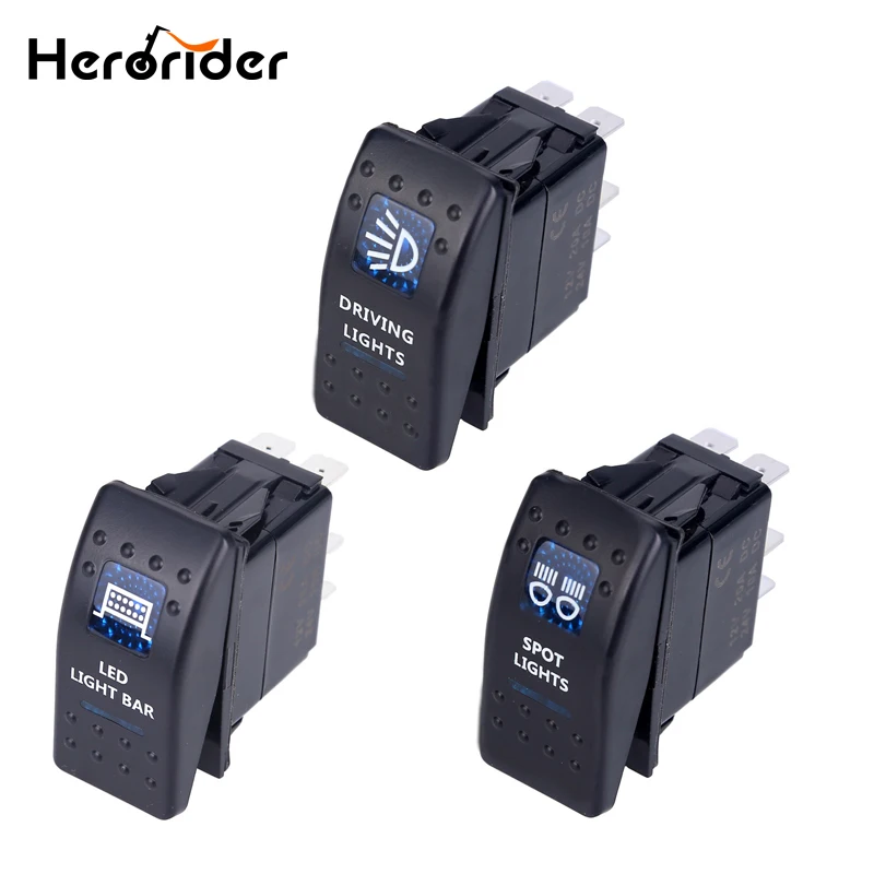 

Herorider 5pin Car Boat Truck Lighted Toggle Switch 12v ON-OFF Waterproof Toggle Rocker Switch 12v Led Car Boat Switch