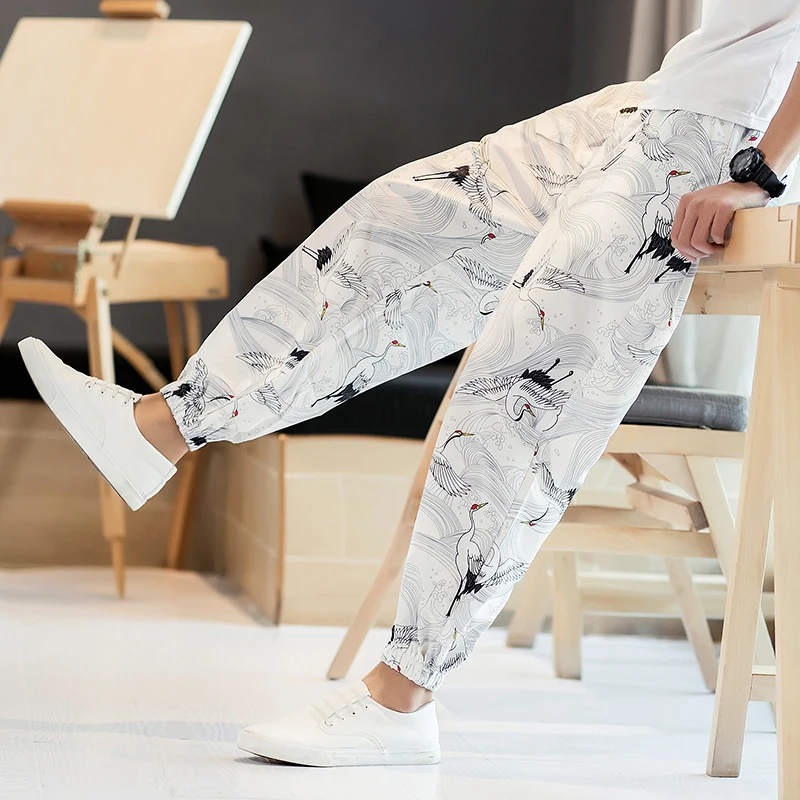 

Men Fashion Print Haren Pants Vintage Mens Pants Chinese Style Jogging Pants Male High Quality Loose Trousers Large Size 5XL