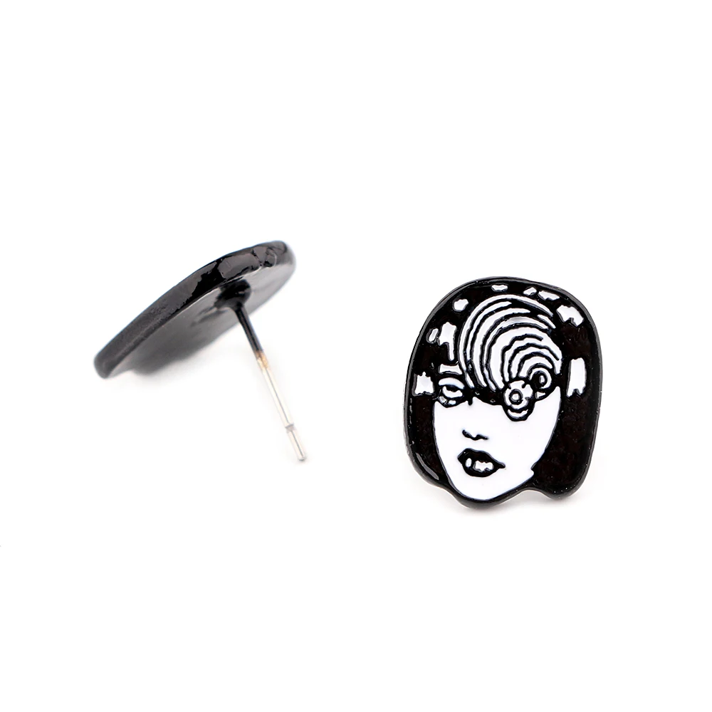 

HJ348 New Japanese Anime Horror Comics Figure Stainless Steel Earrings for Women 2021 Stud Enamel Korea Jewelry Kids Gifts Girls