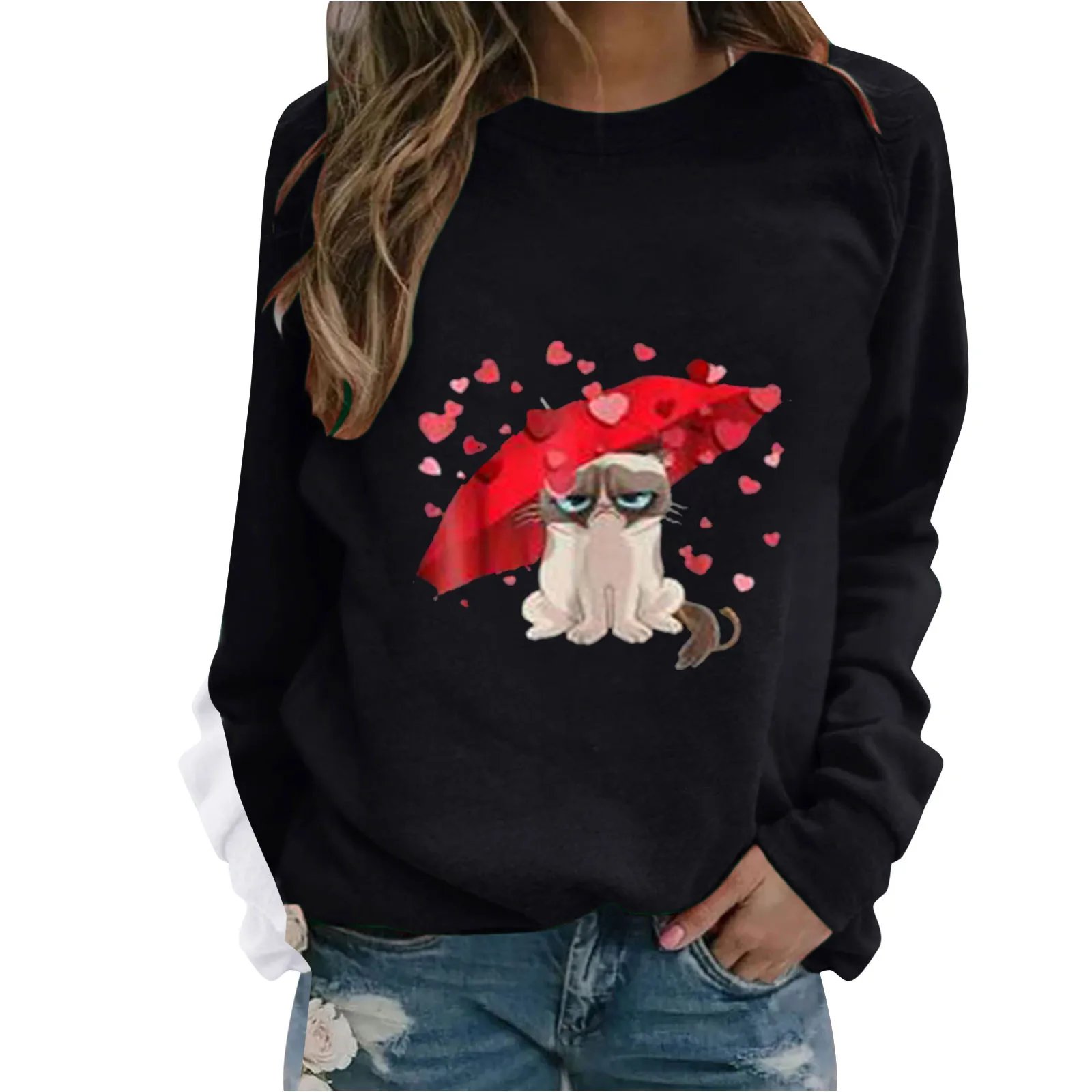 

Autumn Winter Women Ladies Sweatshirts Cartoon Printed Long-sleeved O-neck Sweatshirt Tops Sudadera Mujer Толстовка Женская