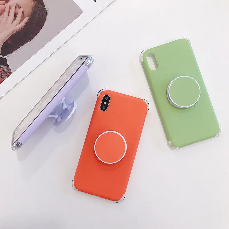 Чехол-подставка ярких цветов для iPhone XS Max XR X Plus Простые силиконовые