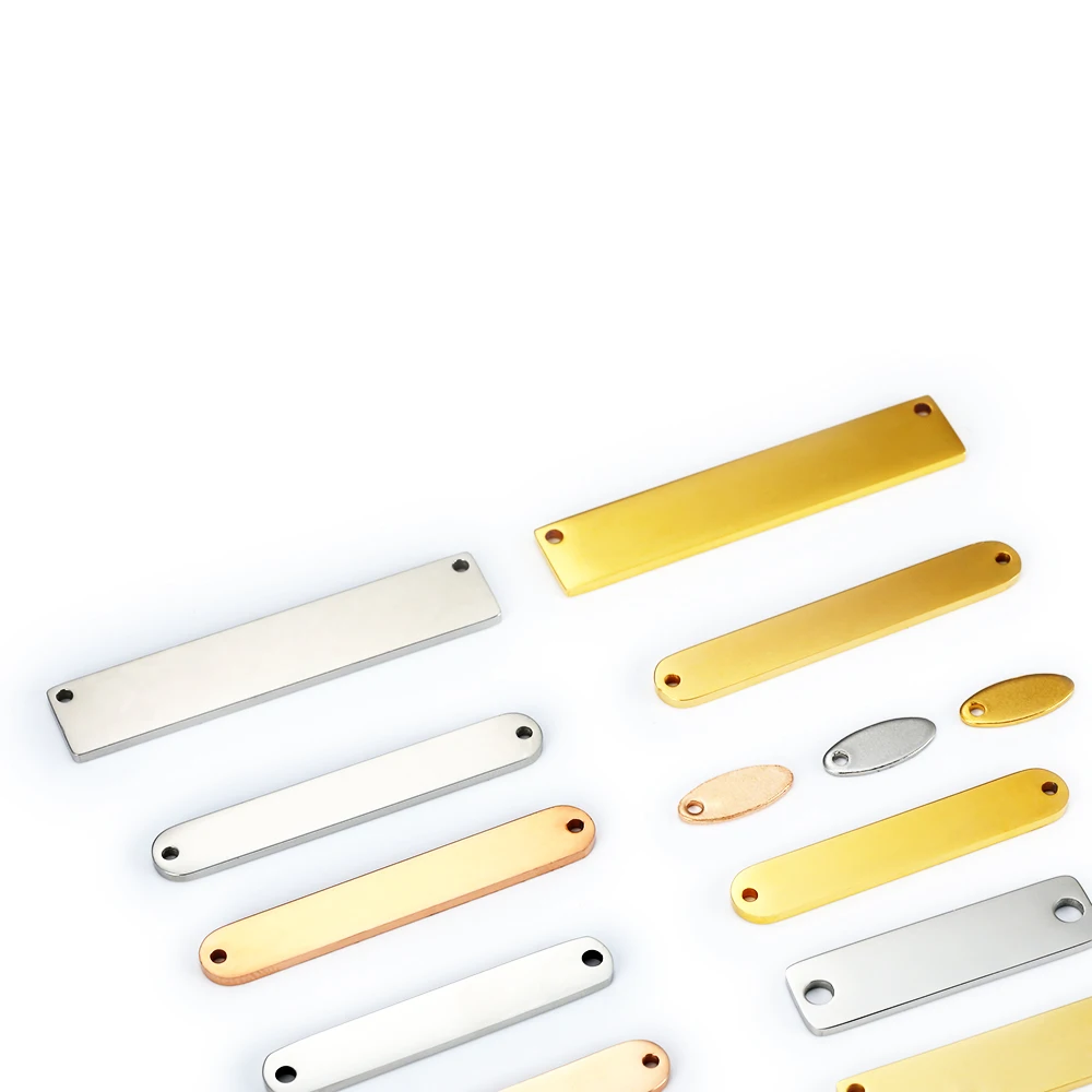 MYLONGINGCHARM Бесплатная гравировка 30 шт. прямоугольные разъемы из нержавеющей стали