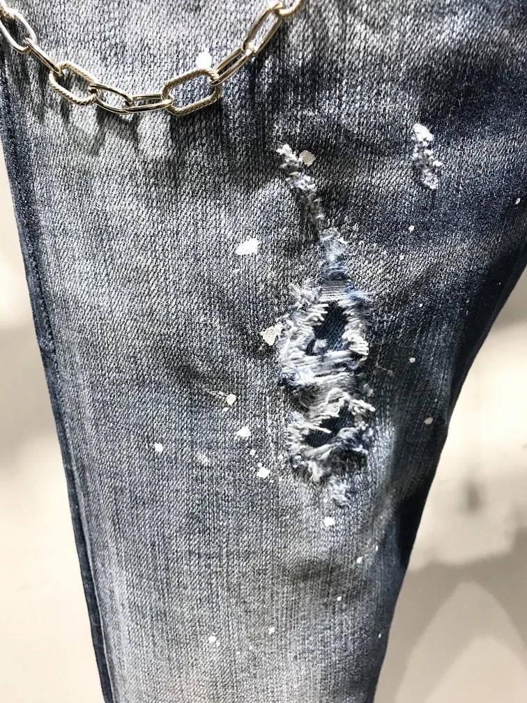 DSENQI новые мужские рваные джинсы для DSQ брюки Верхняя одежда 9620 | Мужская